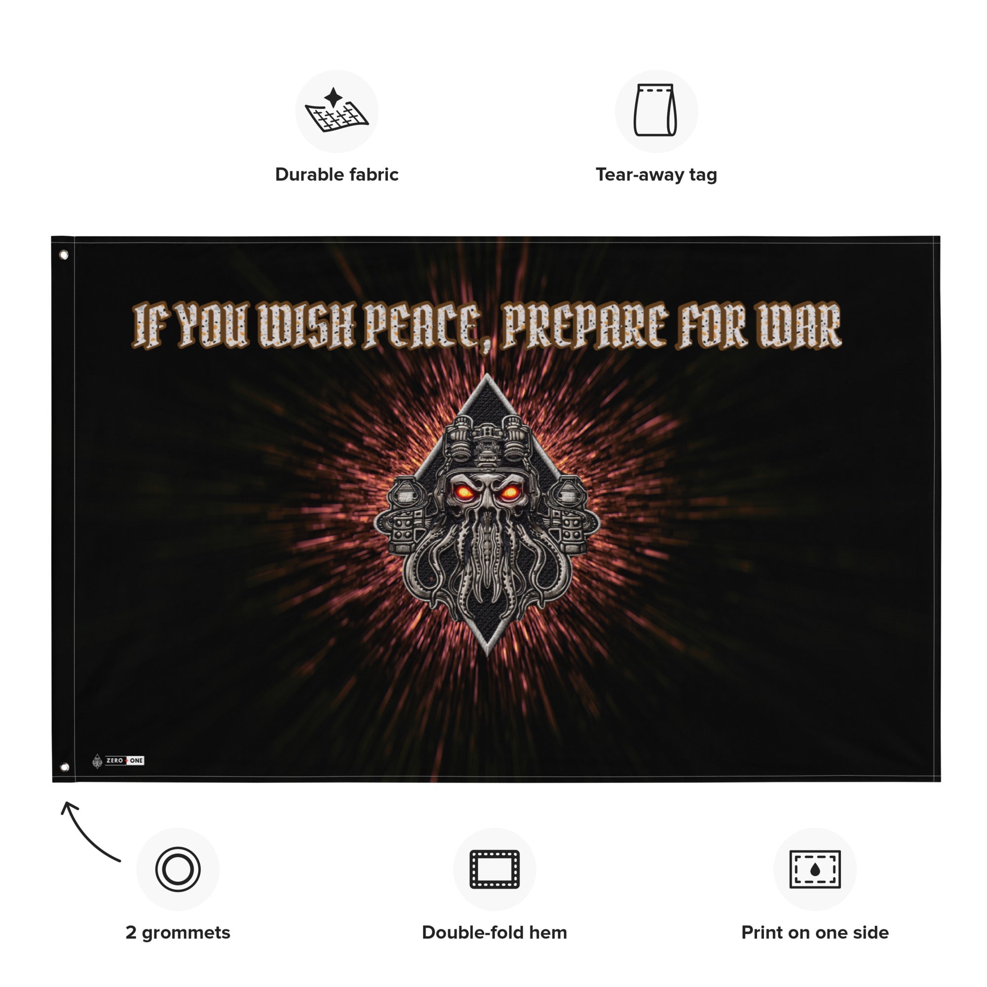 Limited Drop: MAN OF PEACE Flag - Zero One Concepts